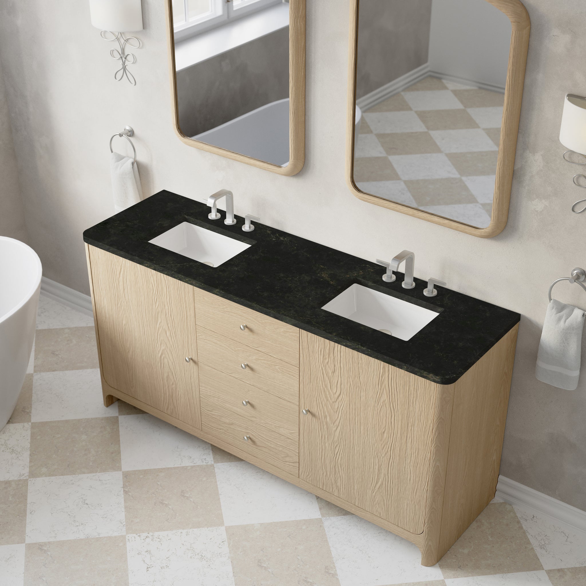 James Martin Gracyn 72" Double Bathroom Vanity, Coastal Driftwood, view 35