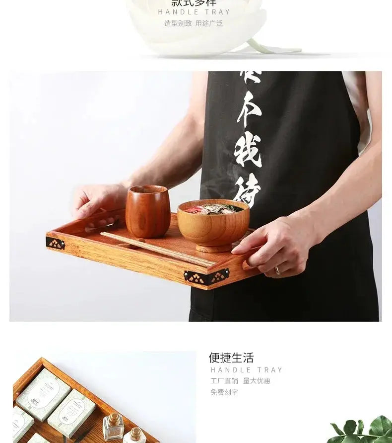 Tea Tray - Portable Wood Small by House Of Avana