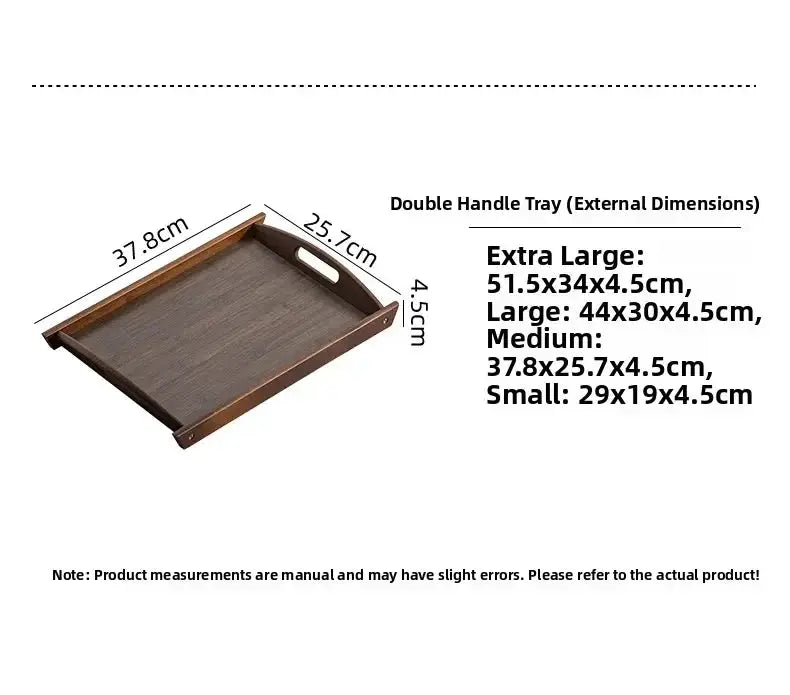 Tea Tray - Wooden Walnut Rectangular by House Of Avana