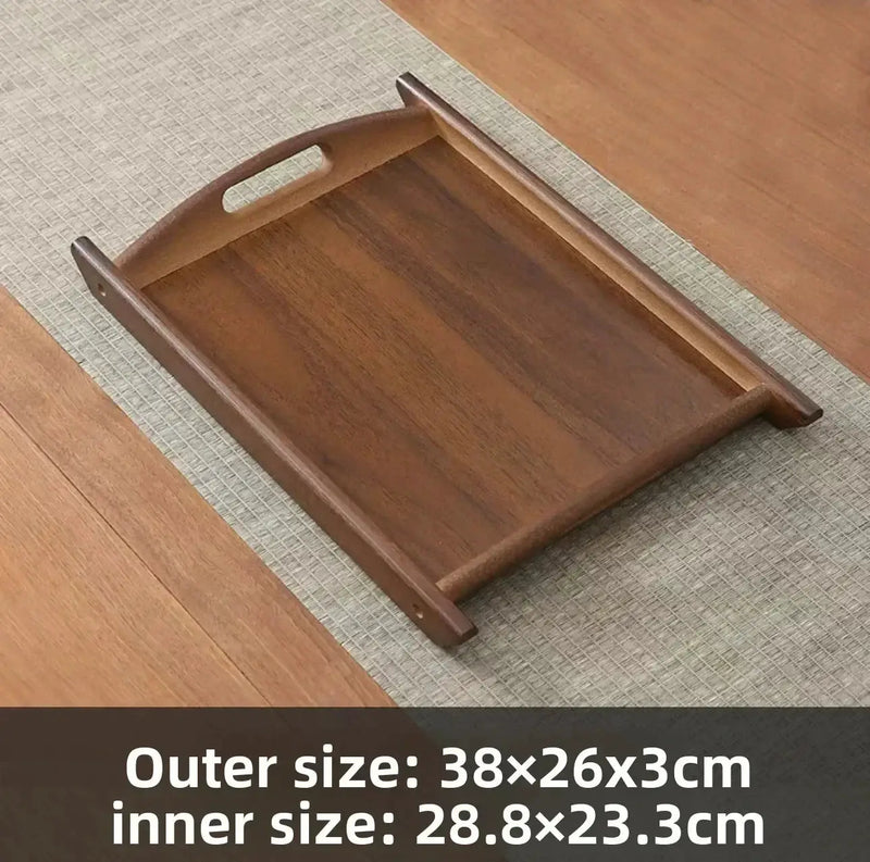 Tea Tray - Wooden Walnut Rectangular by House Of Avana