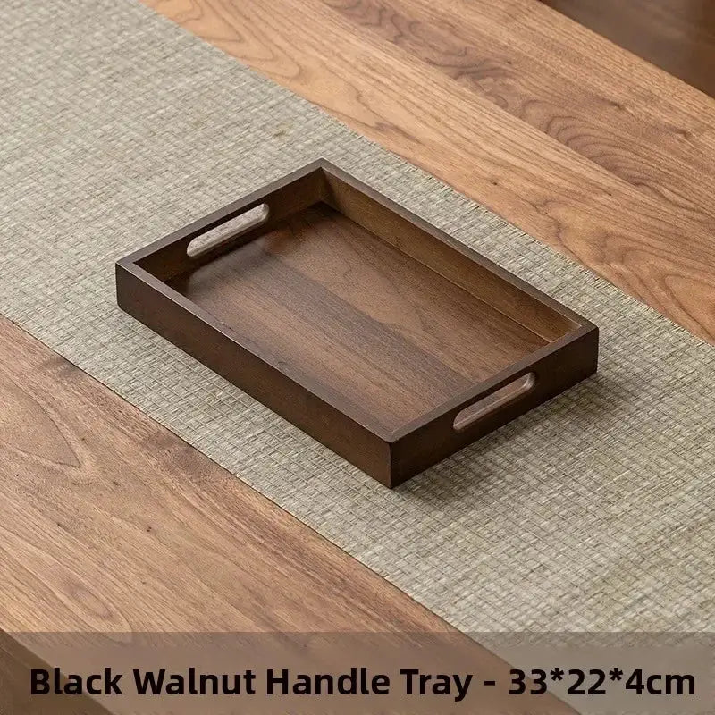 Tea Tray - Wooden Walnut Rectangular by House Of Avana