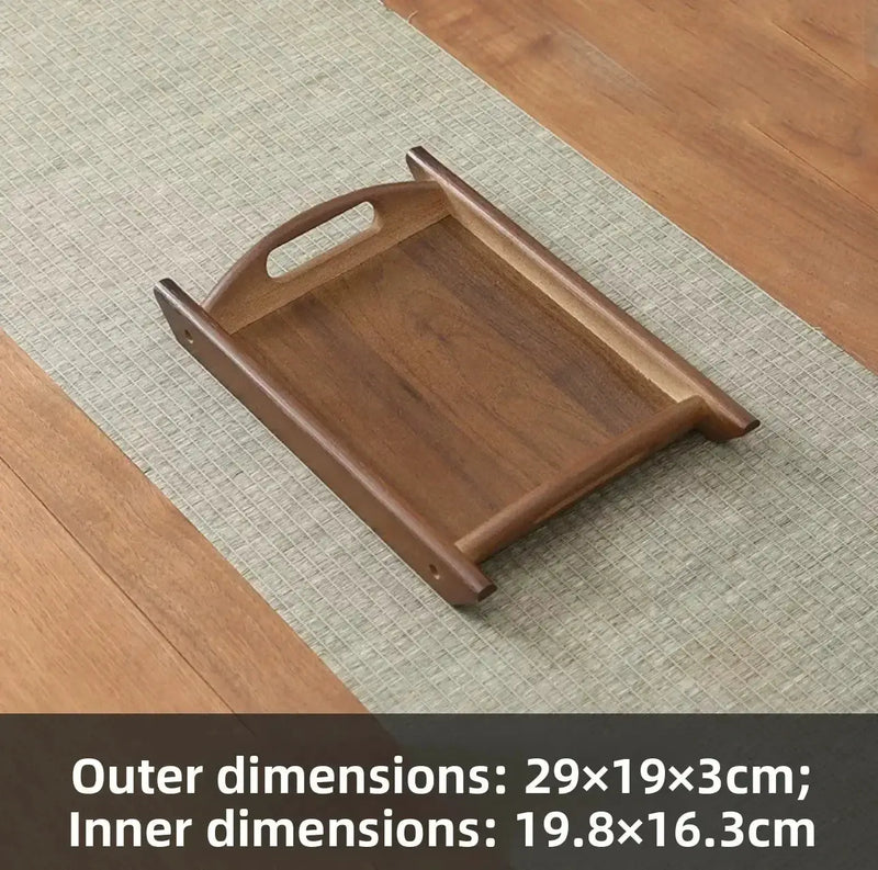 Tea Tray - Wooden Walnut Rectangular by House Of Avana