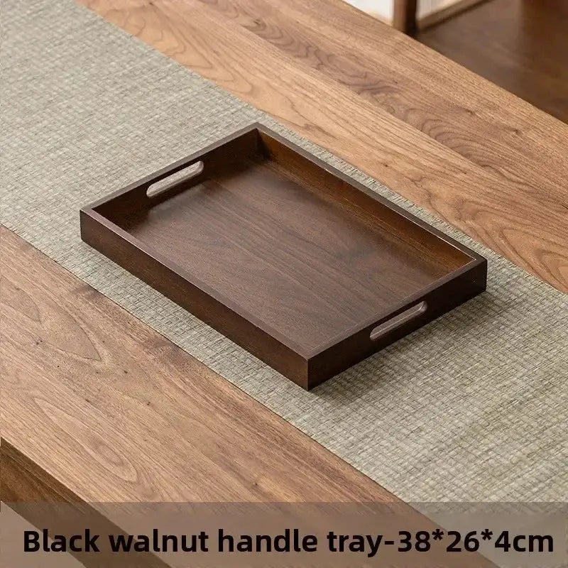 Tea Tray - Wooden Walnut Rectangular by House Of Avana