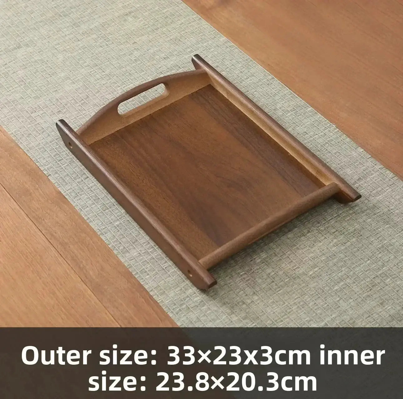 Tea Tray - Wooden Walnut Rectangular by House Of Avana