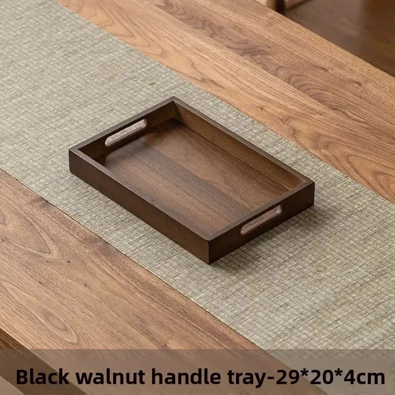 Tea Tray - Wooden Walnut Rectangular by House Of Avana