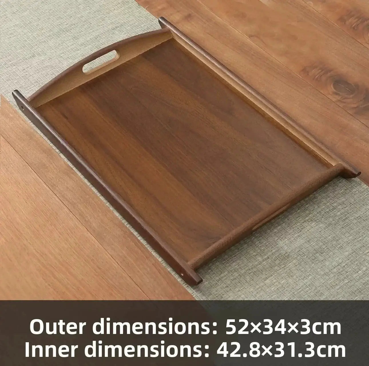 Tea Tray - Wooden Walnut Rectangular by House Of Avana