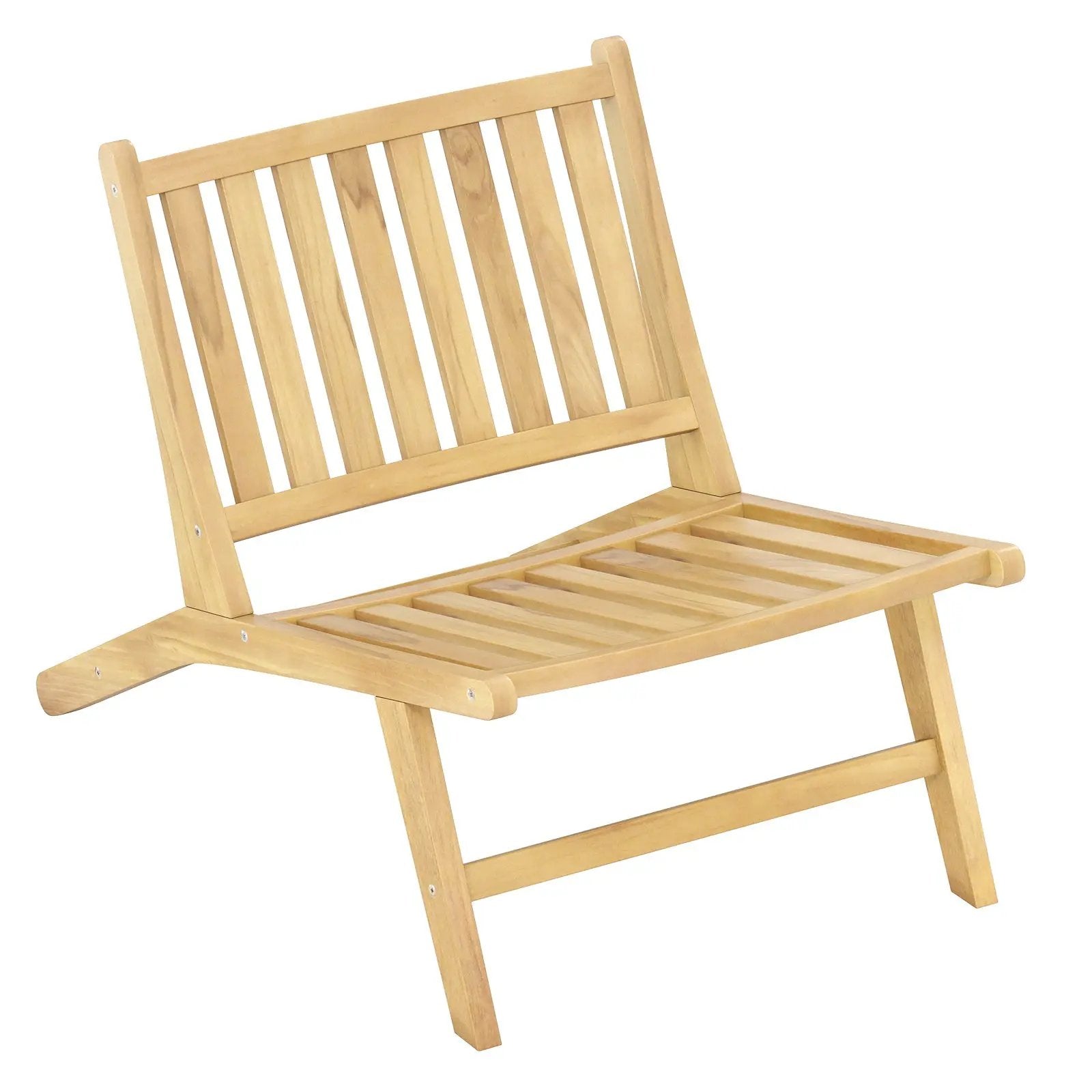 Teak Wood Outdoor Reclining Chair with Comfortable Backrest by DirectDeals