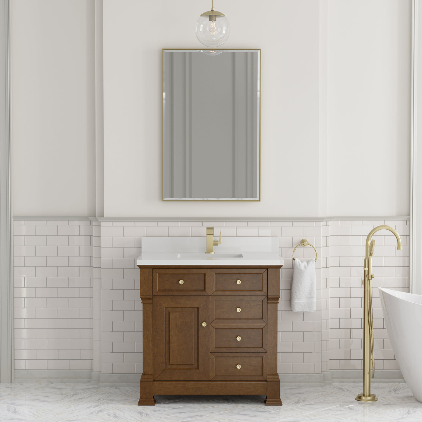 James Martin Brookfield 36" Single Bathroom Vanity, Honey Oak, view 36