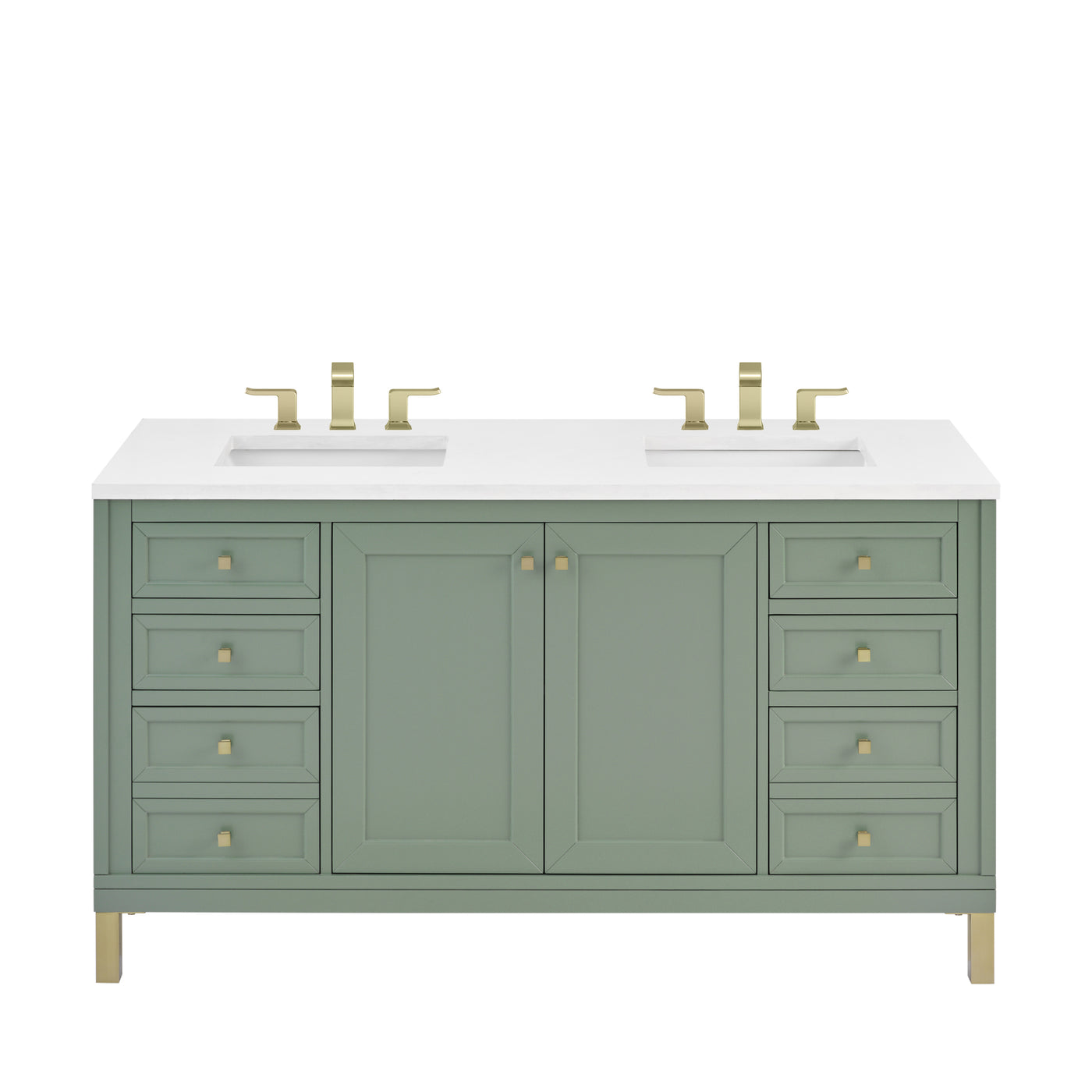 James Martin Chicago 60" Double Bathroom Vanity, Smokey Celadon, view 29