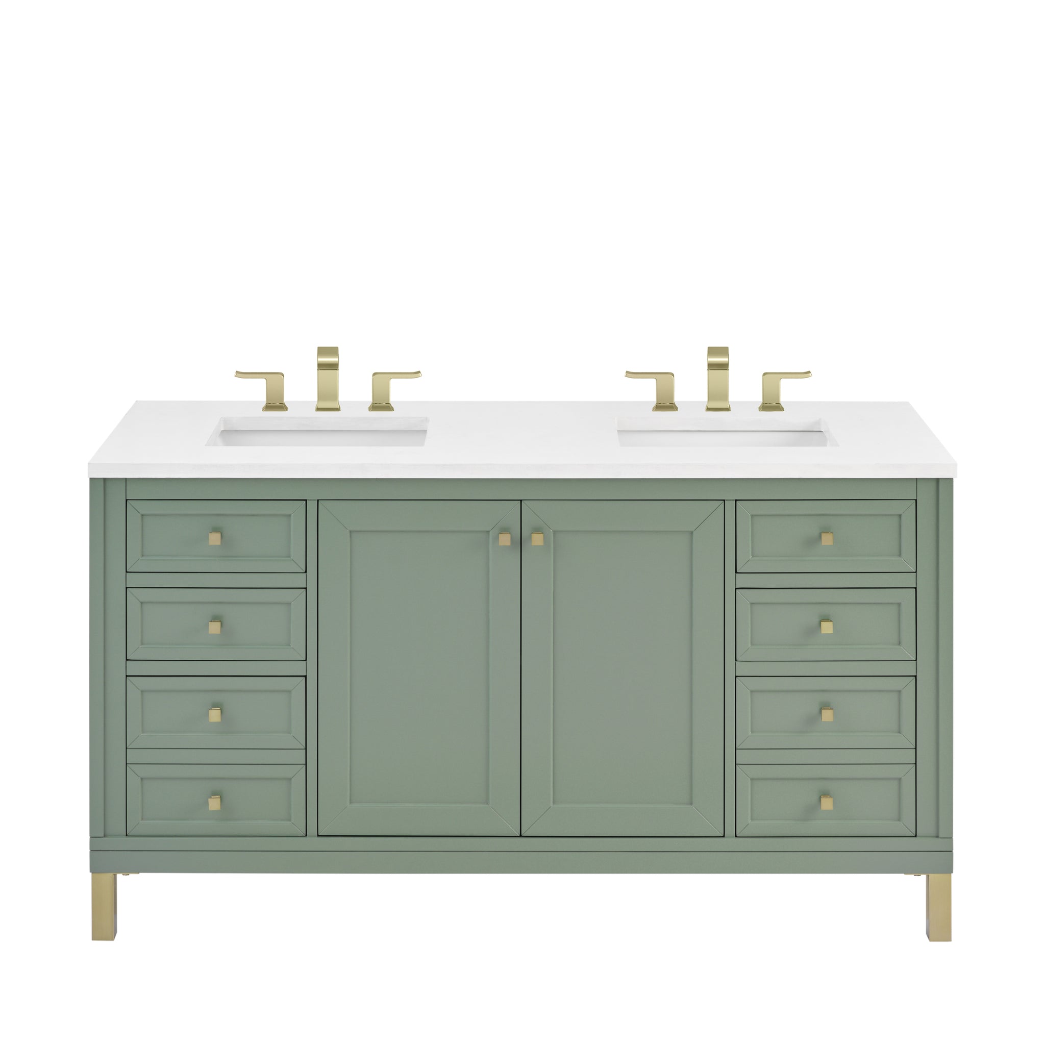 James Martin Chicago 60" Double Bathroom Vanity, Smokey Celadon, view 29