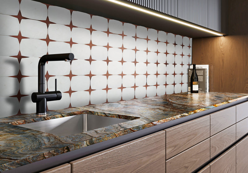 Tempest Blue Polished Quartzite Slab Random room scene 6