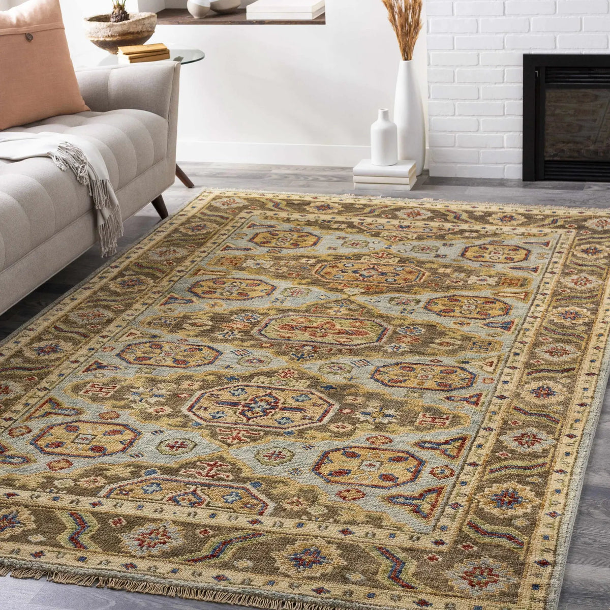 Temvik Handmade Wool Rug - Clearance, installed in a room