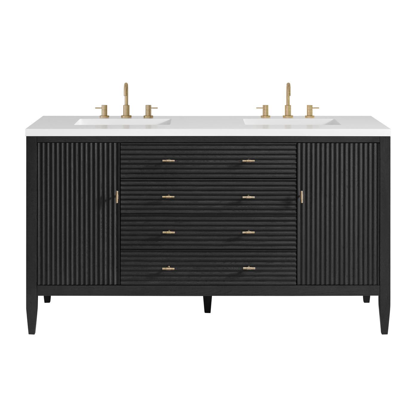 James Martin Myrrin 60" Double Bathroom Vanity, Carbon Oak, view 20