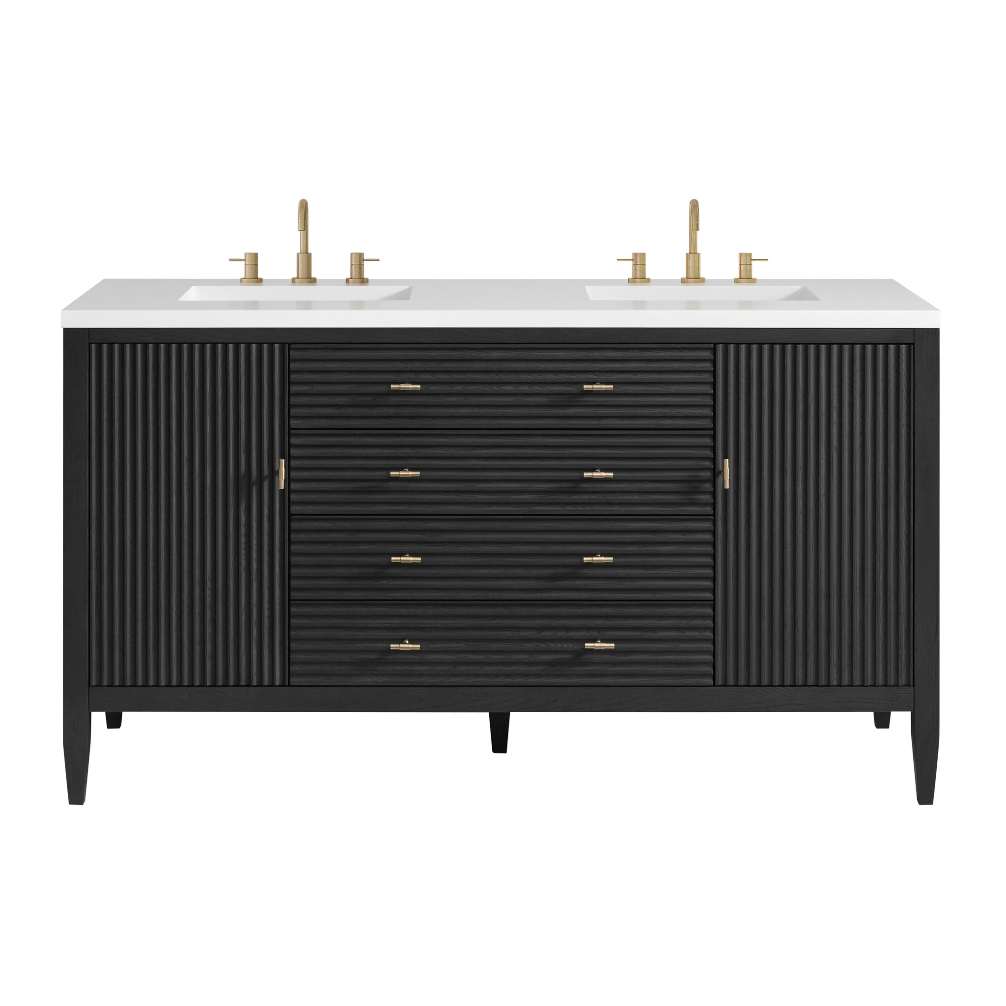 James Martin Myrrin 60" Double Bathroom Vanity, Carbon Oak, view 20