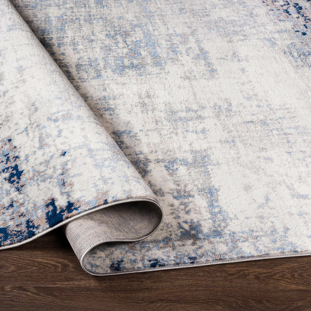 Texanna Abstract Blue/Gray Area Rug, photo 10 of 12