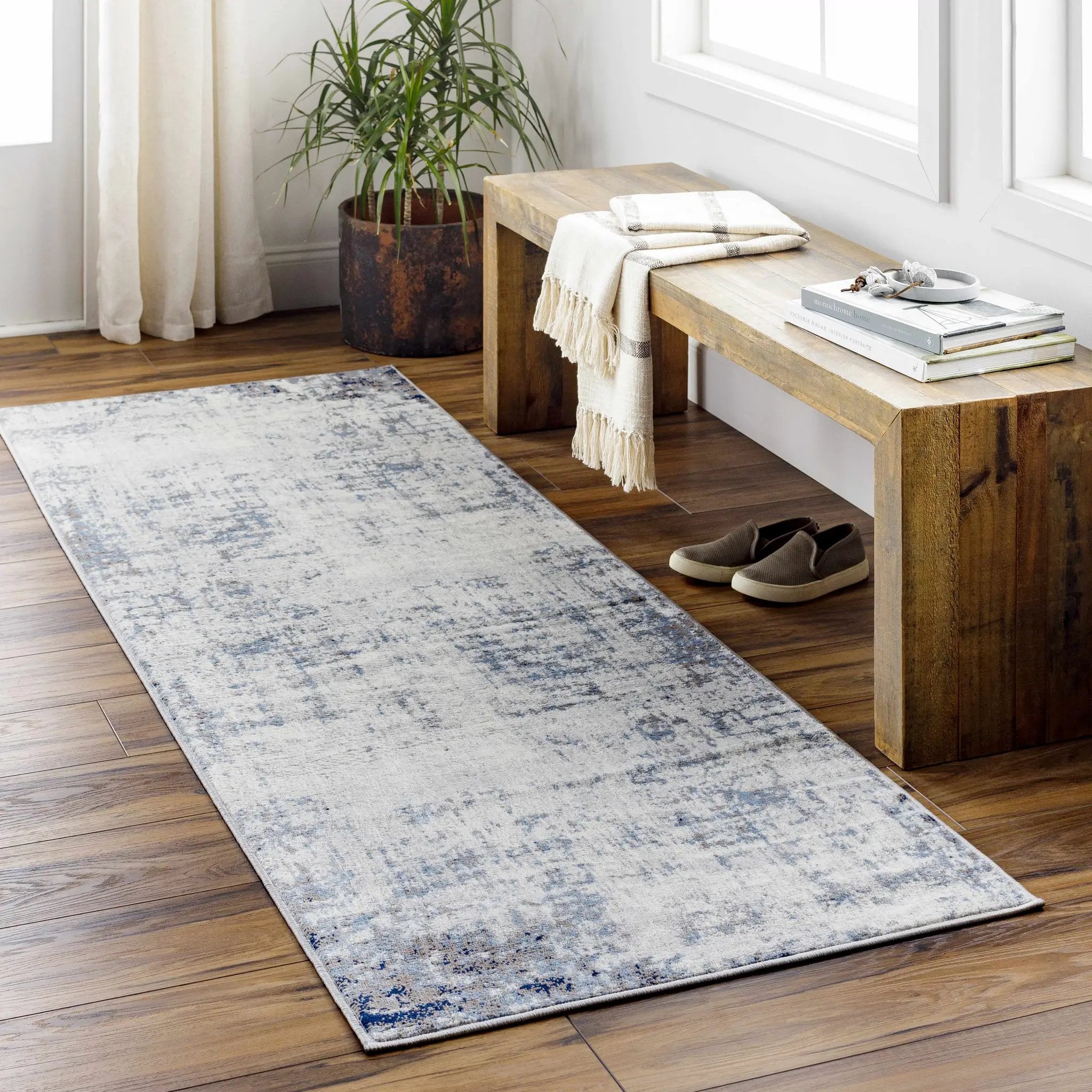 Texanna Abstract Blue/Gray Area Rug by Boutique Rugs