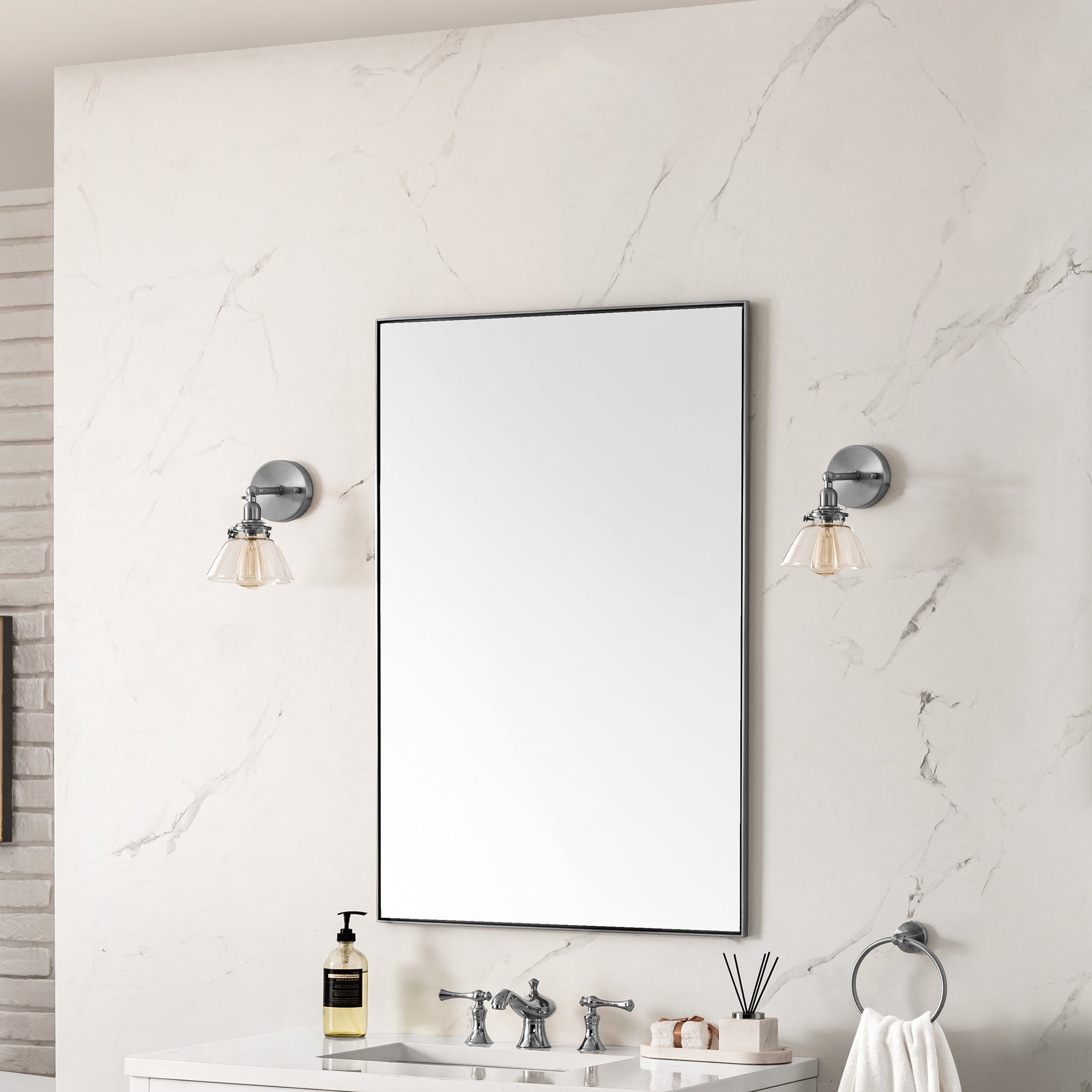James Martin Rohe 26" Mirror, Satin Nickel, view 3