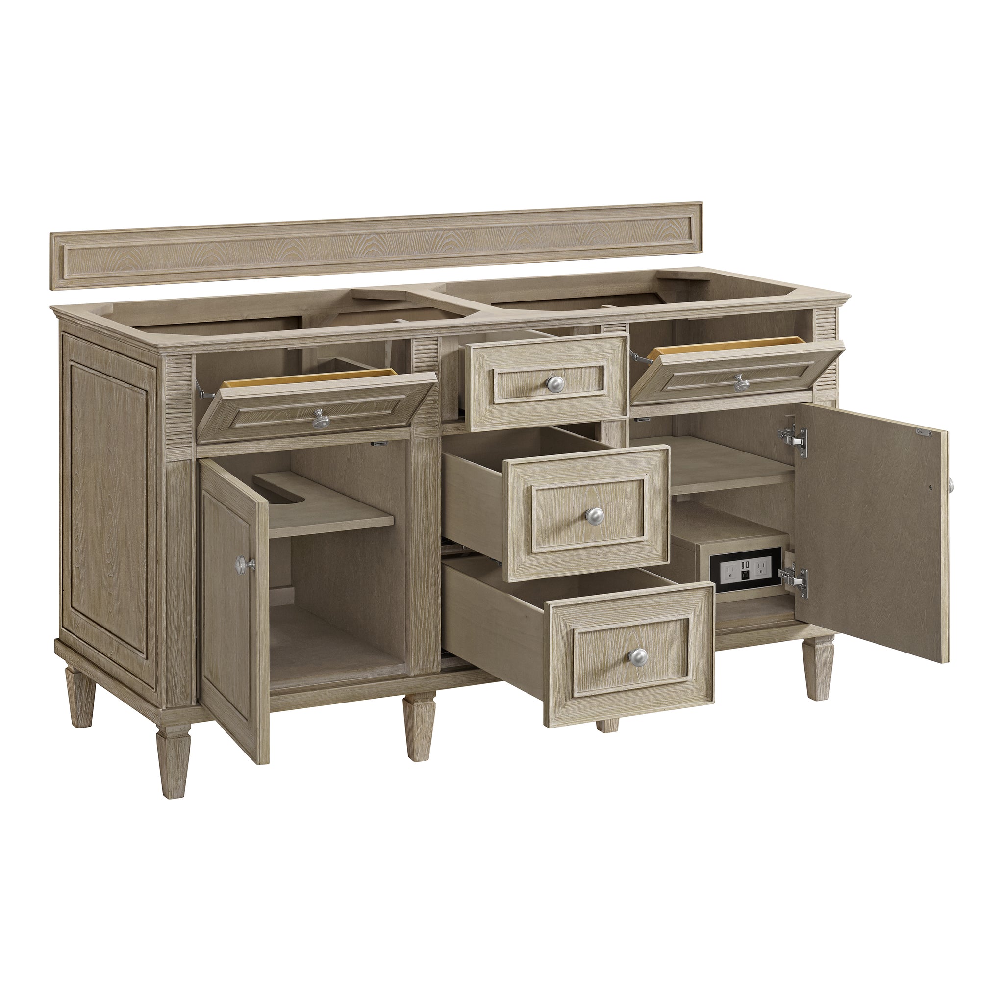 James Martin Lorelai 60" Double Bathroom Vanity, Whitewashed Oak, view 21