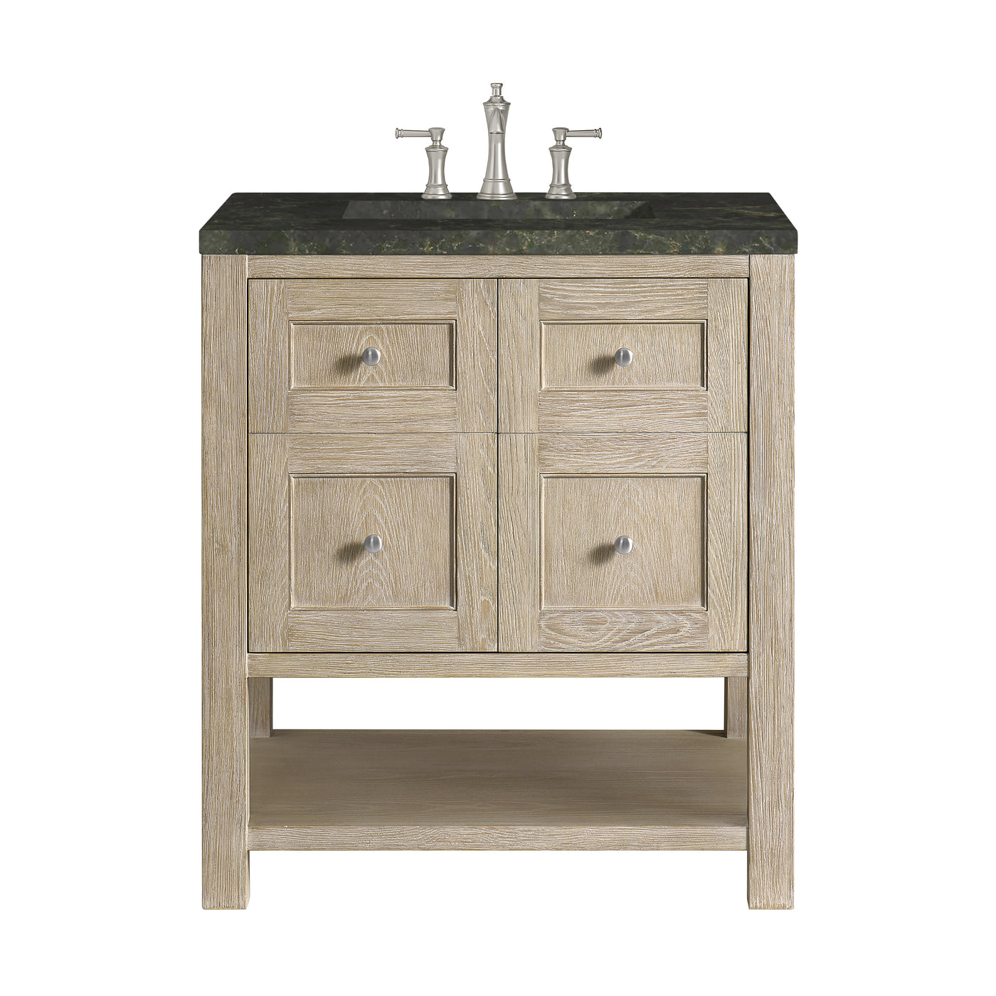 James Martin Breckenridge 30" Single Bathroom Vanity, Whitewashed Oak with Phantome countertop