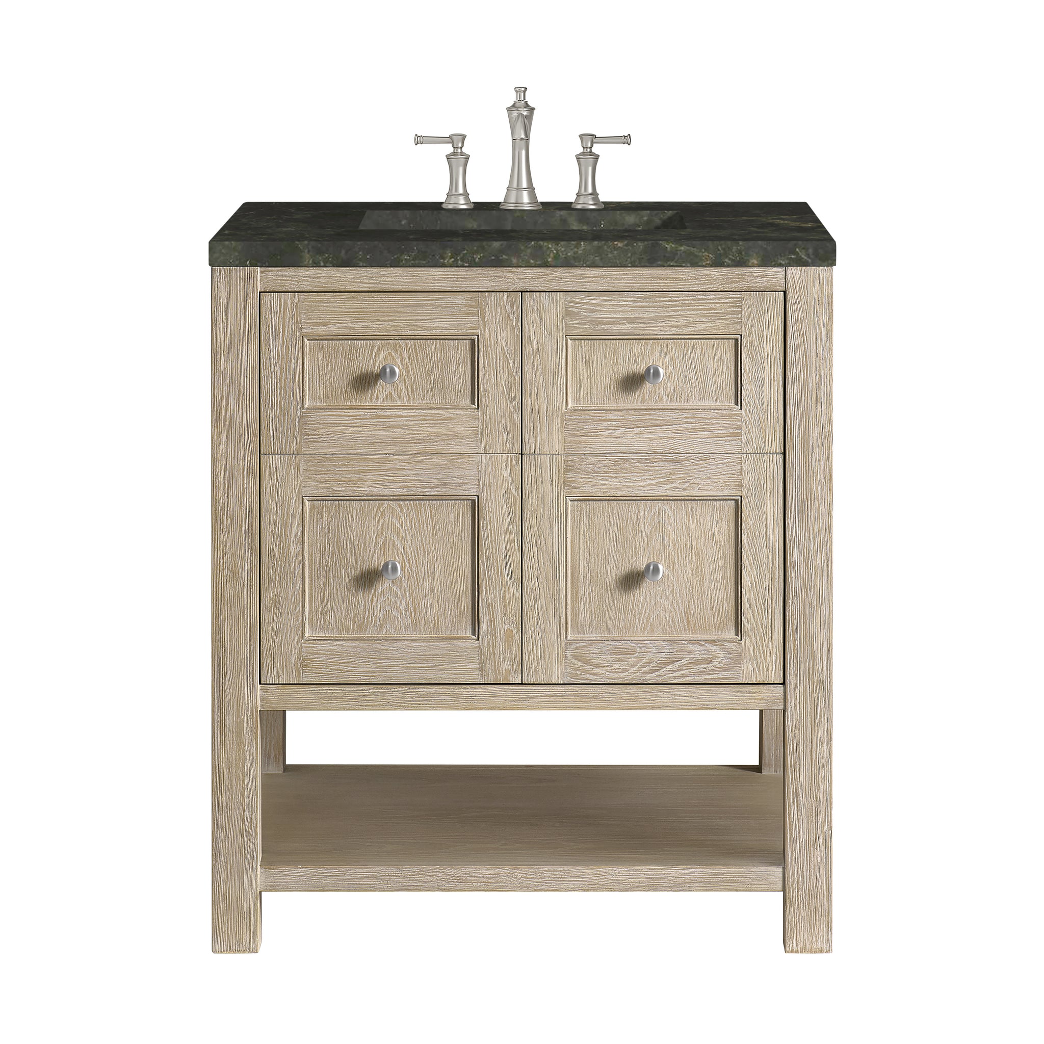 James Martin Breckenridge 30" Single Bathroom Vanity, Whitewashed Oak with Phantome countertop