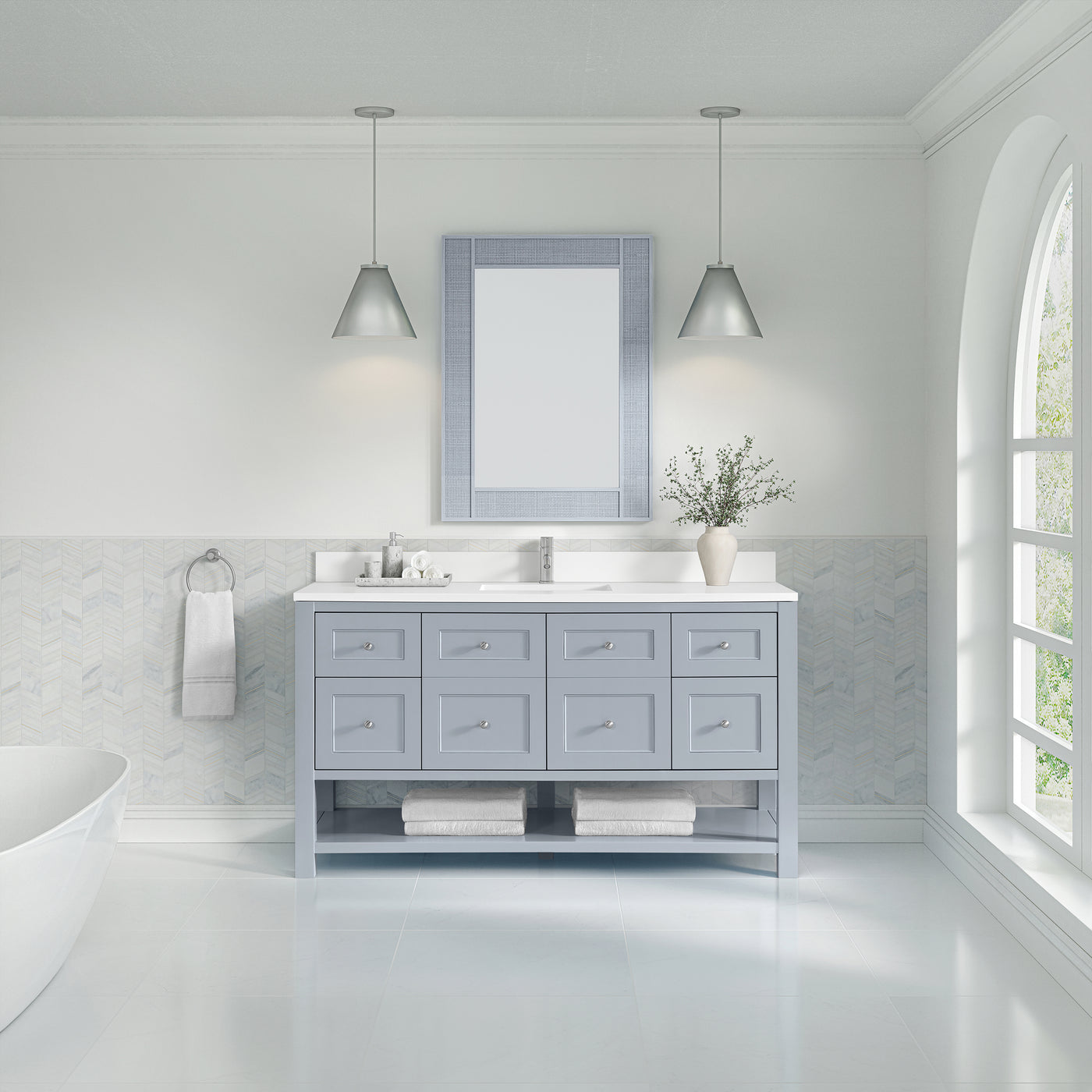 James Martin Breckenridge 60" Single Bathroom Vanity, Serenity Blue, view 38