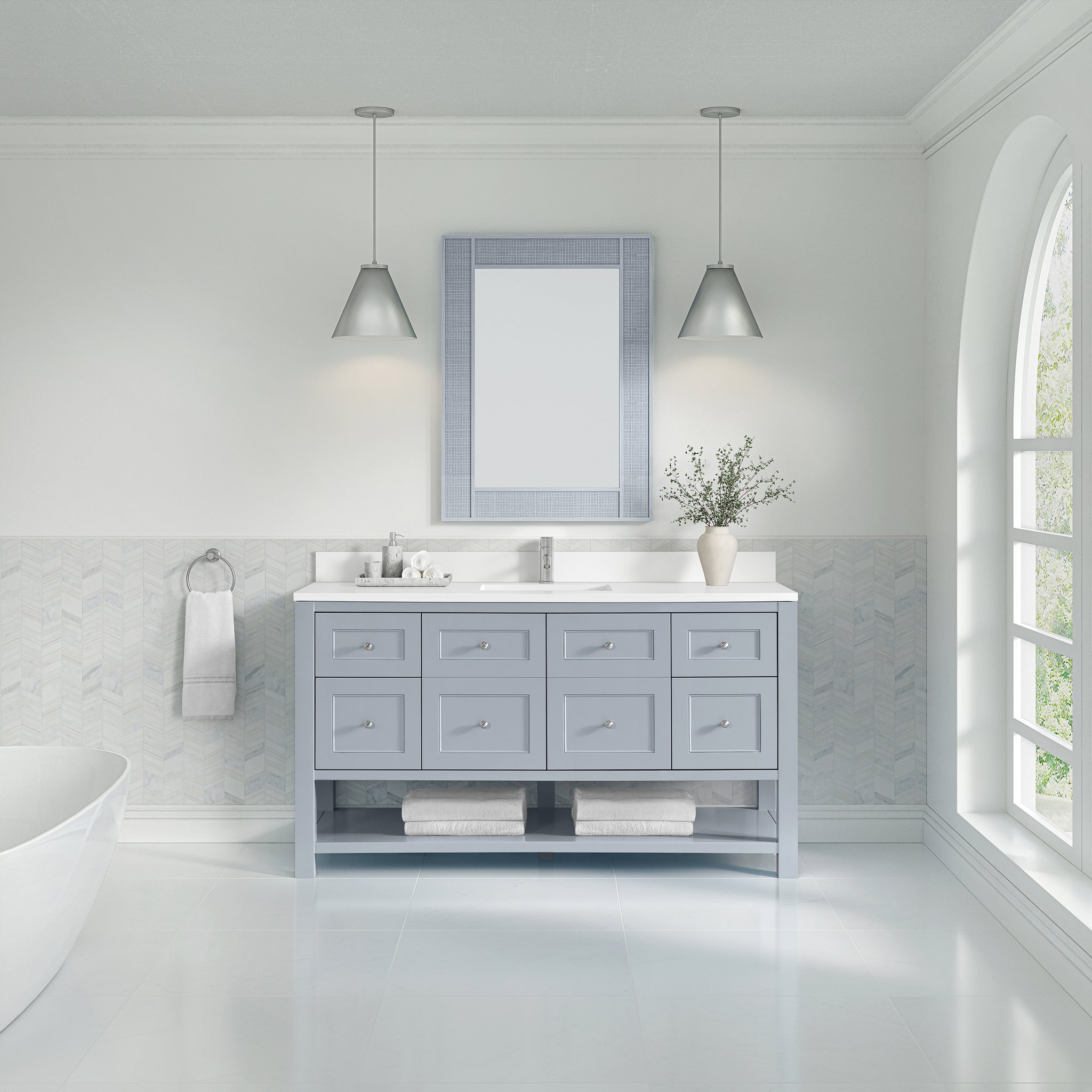 James Martin Breckenridge 60" Single Bathroom Vanity, Serenity Blue, view 38