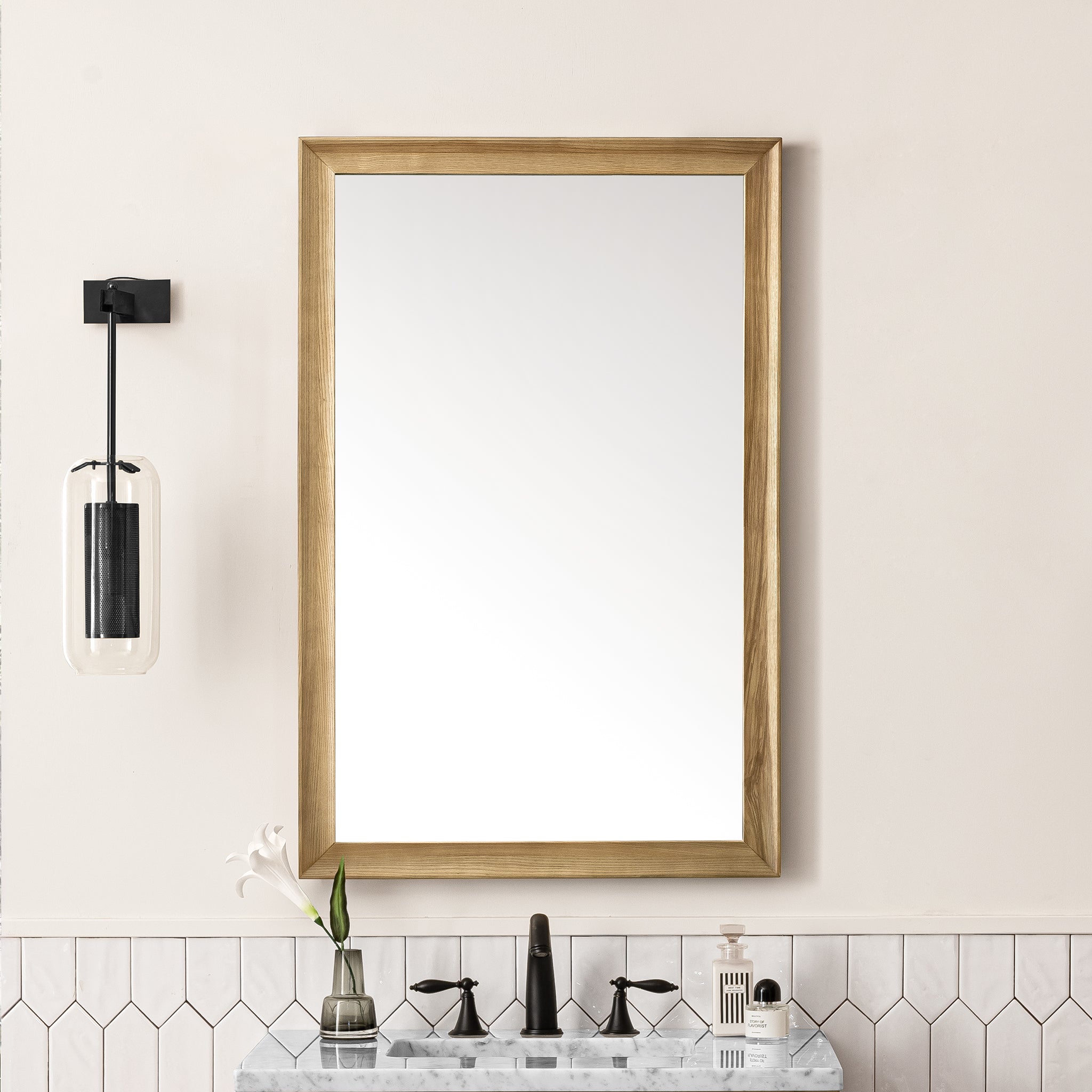 James Martin Glenbrooke 26" Mirror, Light Natural Oak, view 3