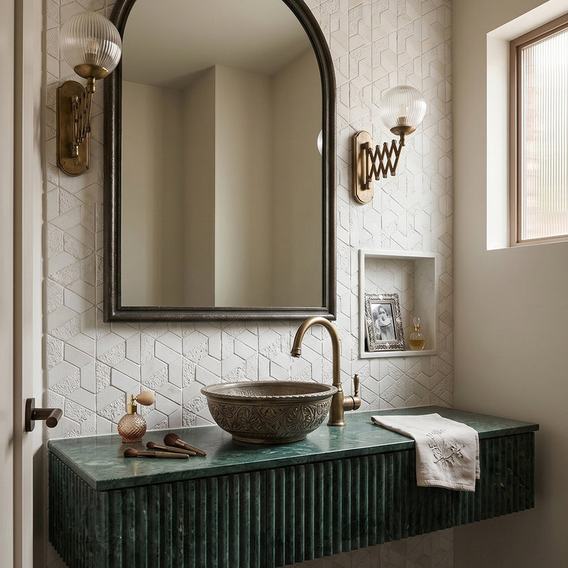 Thala Beige Textured 3d Hexagon Limestone Mosaics 10 3/8x12 Limestone Textured 12x12 Mosaics — 4