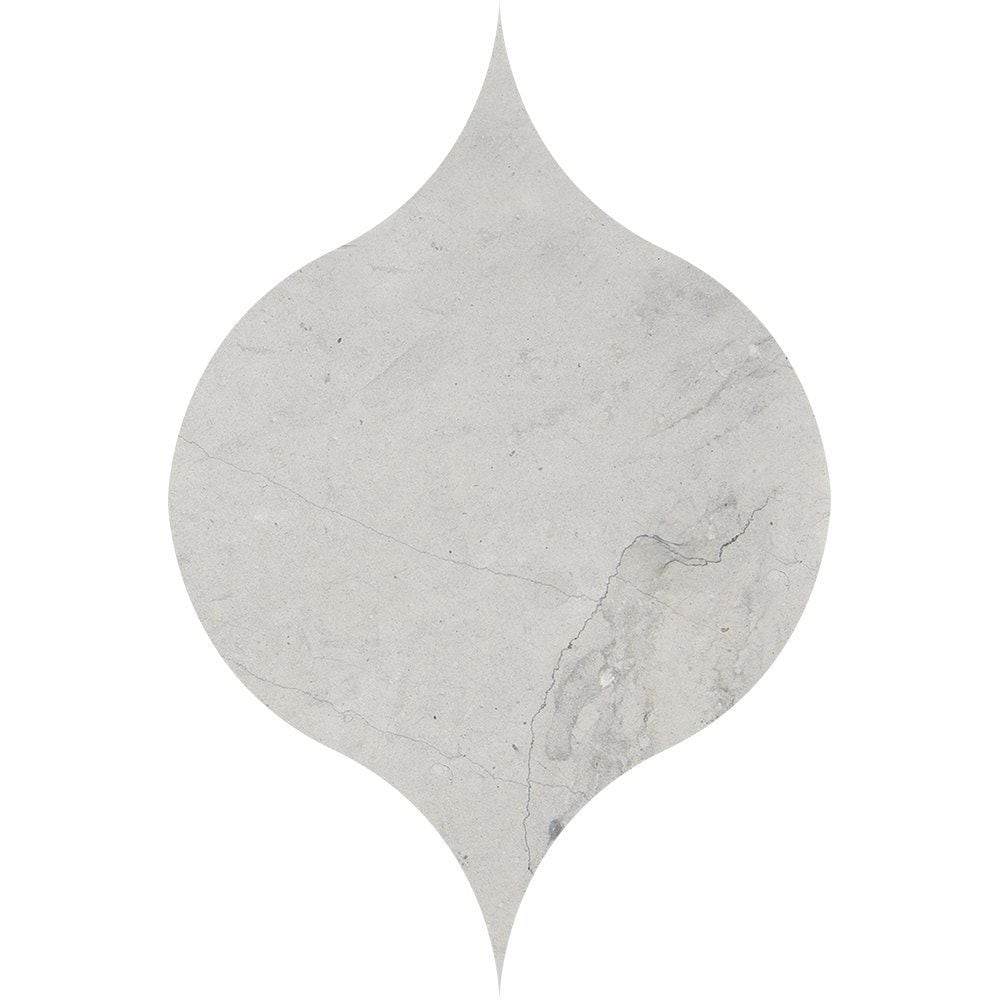 Thala Gray Honed Winter Leaf Limestone Waterjet Mosaics 4 7/8x6 13/16 Limestone Honed 4x8 Waterjet Mosaics