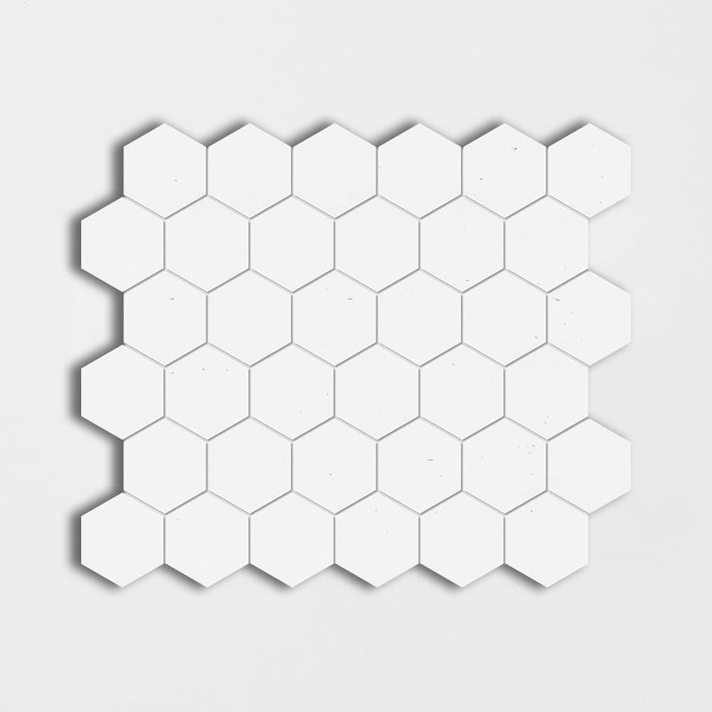 Thassos Honed Hexagon Marble Mosaics 10 3/8x12 Marble Honed 12x12 Mosaics
