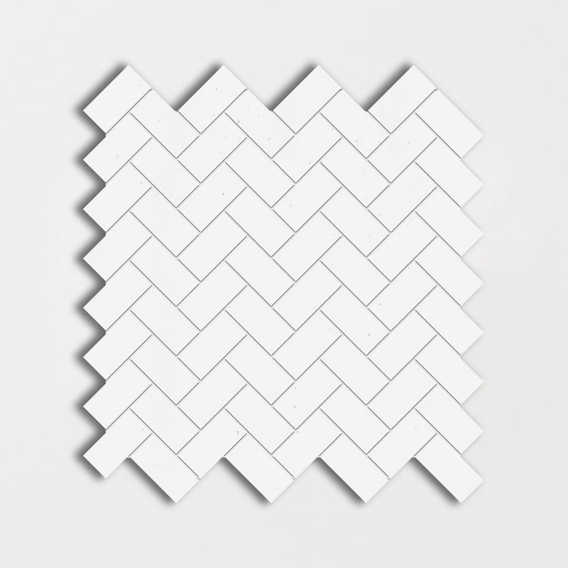 Thassos Honed Herringbone Marble Mosaics 12 1/8x13 3/8 Marble Honed 12x18 Mosaics