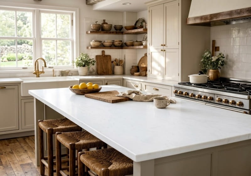 Thassos White Polished Marble Slab Random room scene