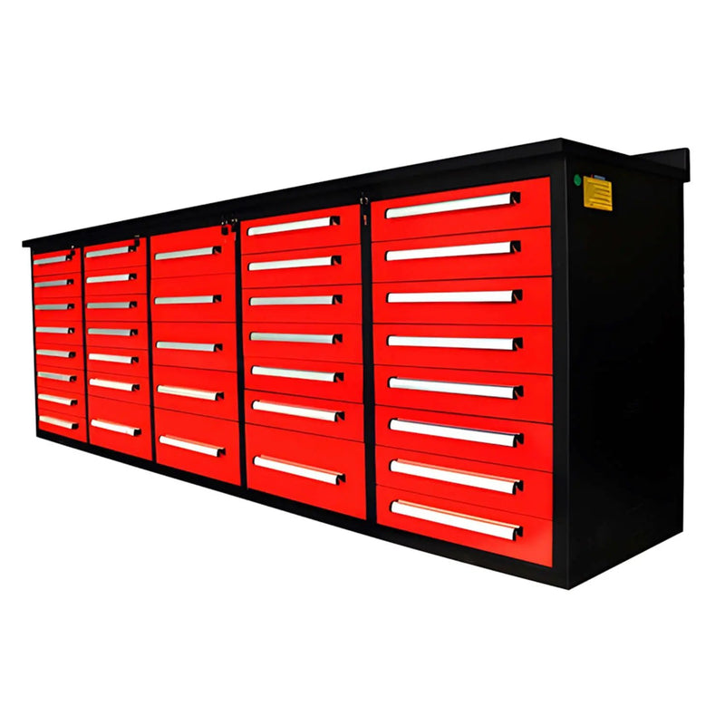 10ft Workbench Storage Cabinet with 35 Drawers by Chery Industrial