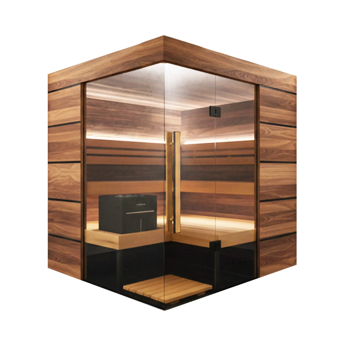ThermaSol Astra 4-Person Indoor Semi Panoramic Glass Sauna Cabin [Made-To-Order] [14-ASTRADL\R] (SAK90471) by SAKSBY WHOLESALE