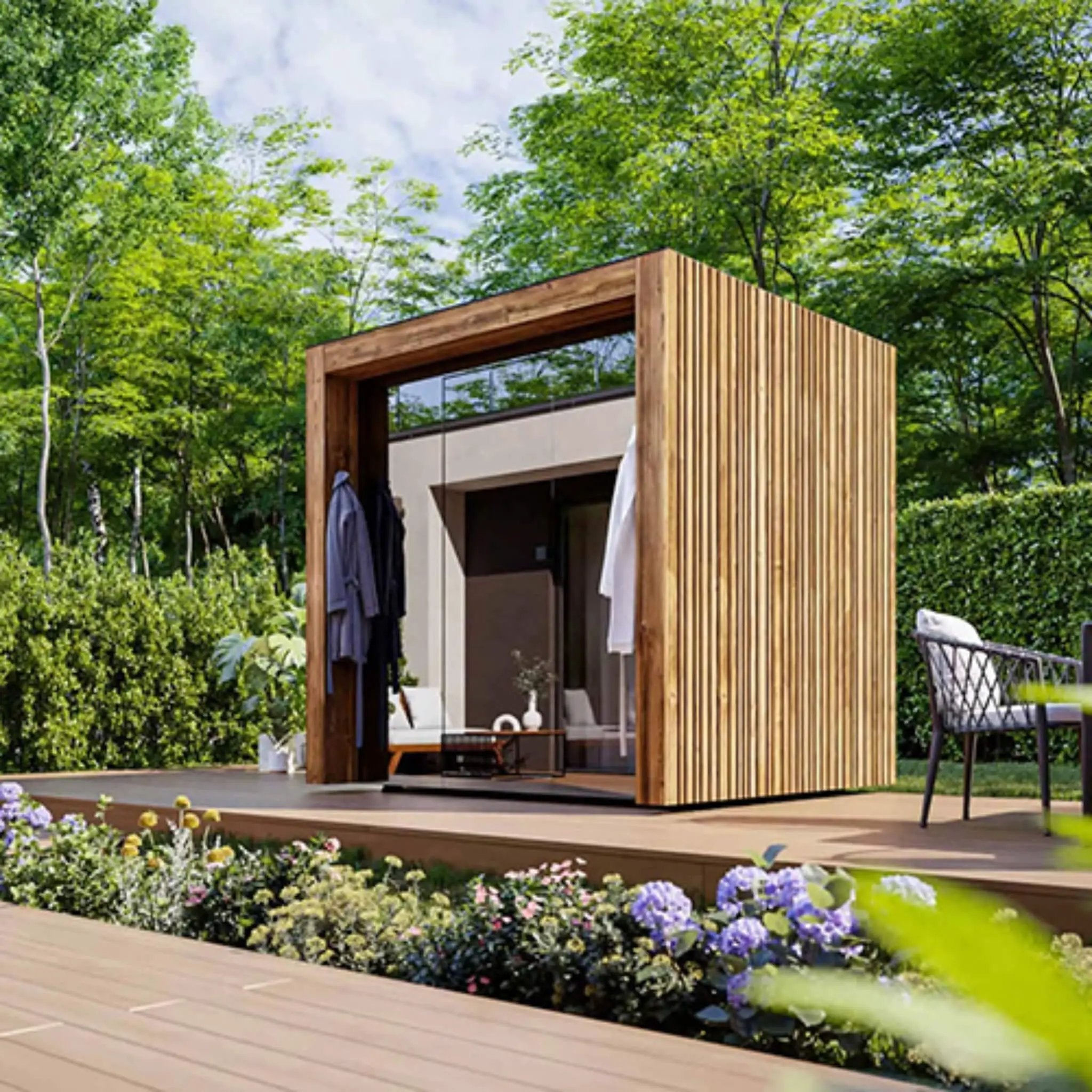 ThermaSol Fortis Fully-Assembled 4-Person Outdoor Sauna Cabin [Made-To-Order] [14-FORTIS] (SAK35896) by SAKSBY WHOLESALE