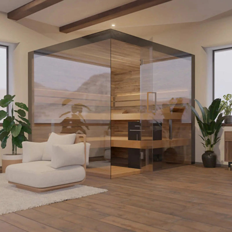ThermaSol Lumaria 2-5 Person Indoor Glass Sauna Cabin [14-LUMARIA] (SAK84962) by SAKSBY WHOLESALE