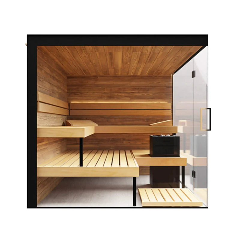 ThermaSol Lumaria 2-5 Person Indoor Glass Sauna Cabin [14-LUMARIA] (SAK84962) by SAKSBY WHOLESALE