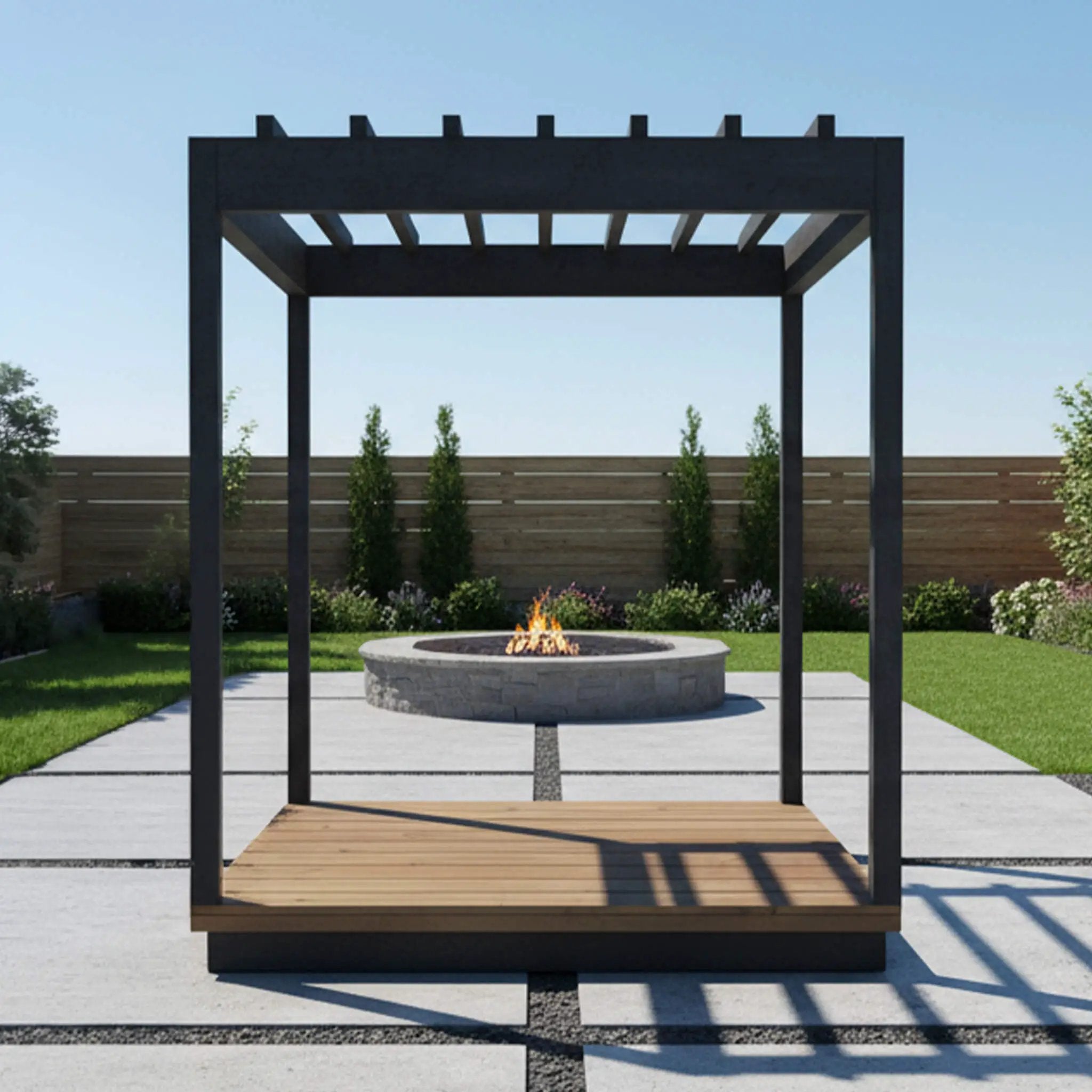 ThermaSol Nordic Misty Wood Pergola [Made-To-Order] [14-KIR-4015/16] (SAK81954) by SAKSBY WHOLESALE
