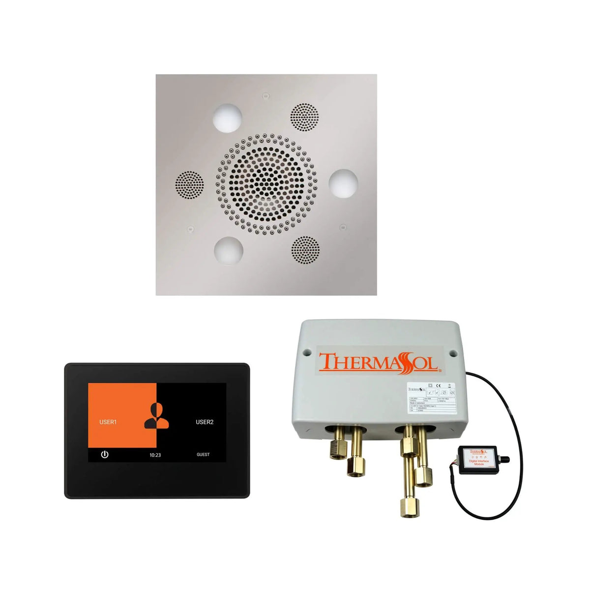 ThermaSol SignaTouch 7-Inch Digital Shower Steam Control Package With Serenity Rainhead [WSP7S/R] (SAK71572) by SAKSBY WHOLESALE