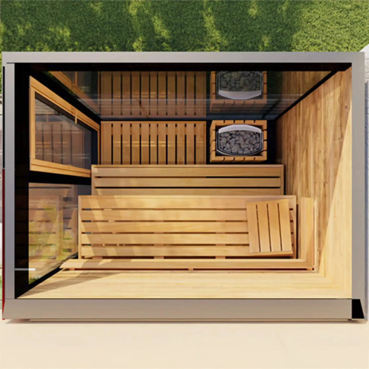 ThermaSol Vera 3-Person Fully-Assembled Outdoor Sauna Cabin [Made-To-Order] [14-VERADL/R] (SAK30752) by SAKSBY WHOLESALE