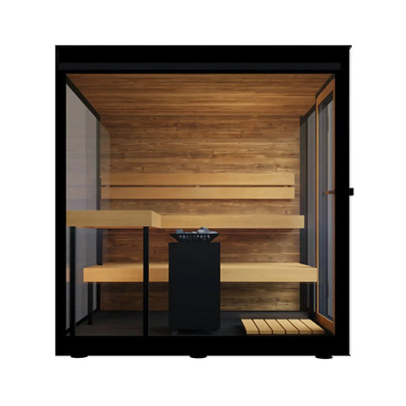 ThermaSol Vue 4-Person Outdoor Mirrored Glass Sauna [Made-To-Order] [14-VUEDL/R] (SAK84963) by SAKSBY WHOLESALE