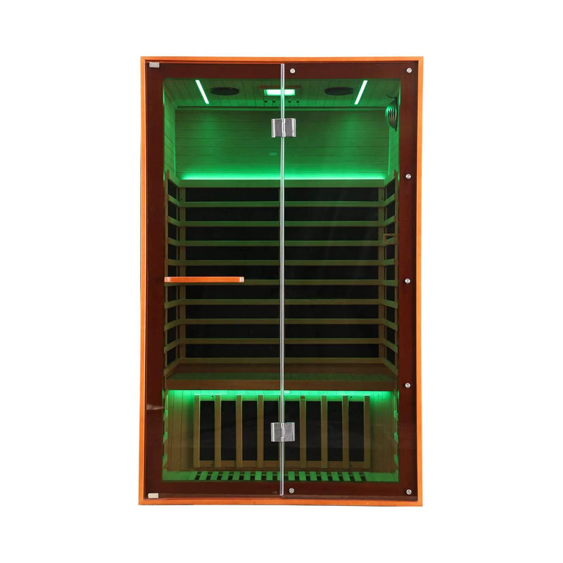 Thermora Fontaine 2-Person Luxury Canadian Hemlock Infrared Sauna With Glass Front (SAK97216) by SAKSBY WHOLESALE