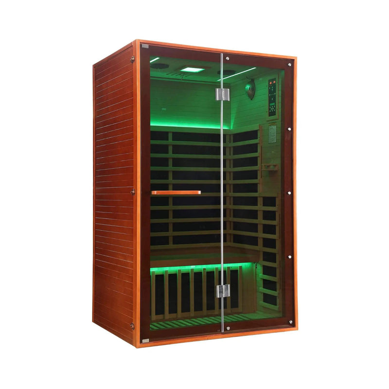 Thermora Fontaine 2-Person Luxury Canadian Hemlock Infrared Sauna With Glass Front (SAK97216) by SAKSBY WHOLESALE