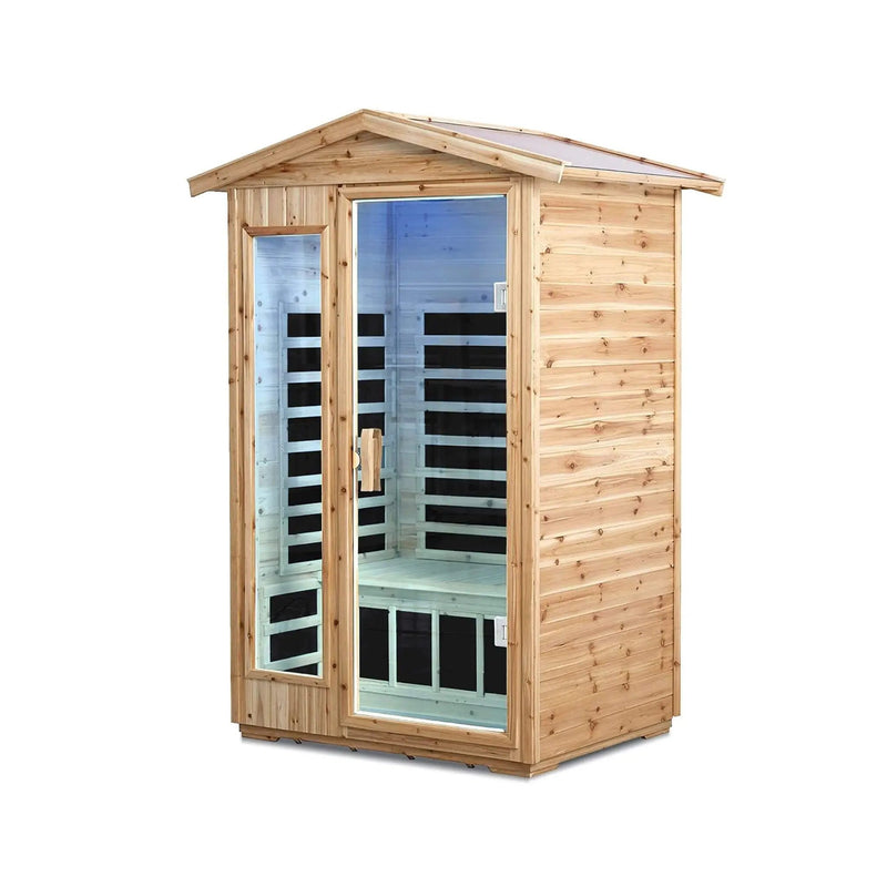 Thermora Vexa 2-Person Outdoor Infrared Sauna With Bluetooth Audio And LED Lighting (SAK28694) by SAKSBY WHOLESALE