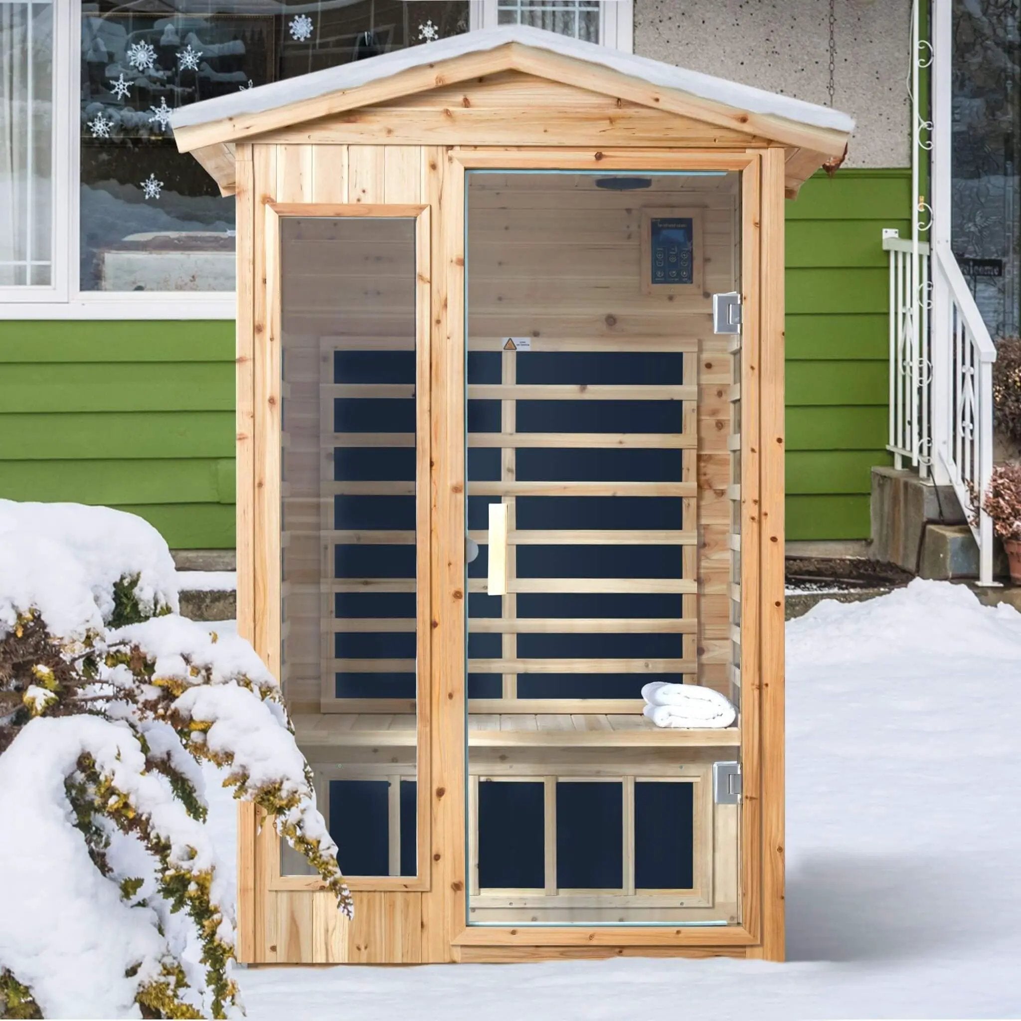 Thermora Vexa 2-Person Outdoor Infrared Sauna With Bluetooth Audio And LED Lighting (SAK28694) by SAKSBY WHOLESALE
