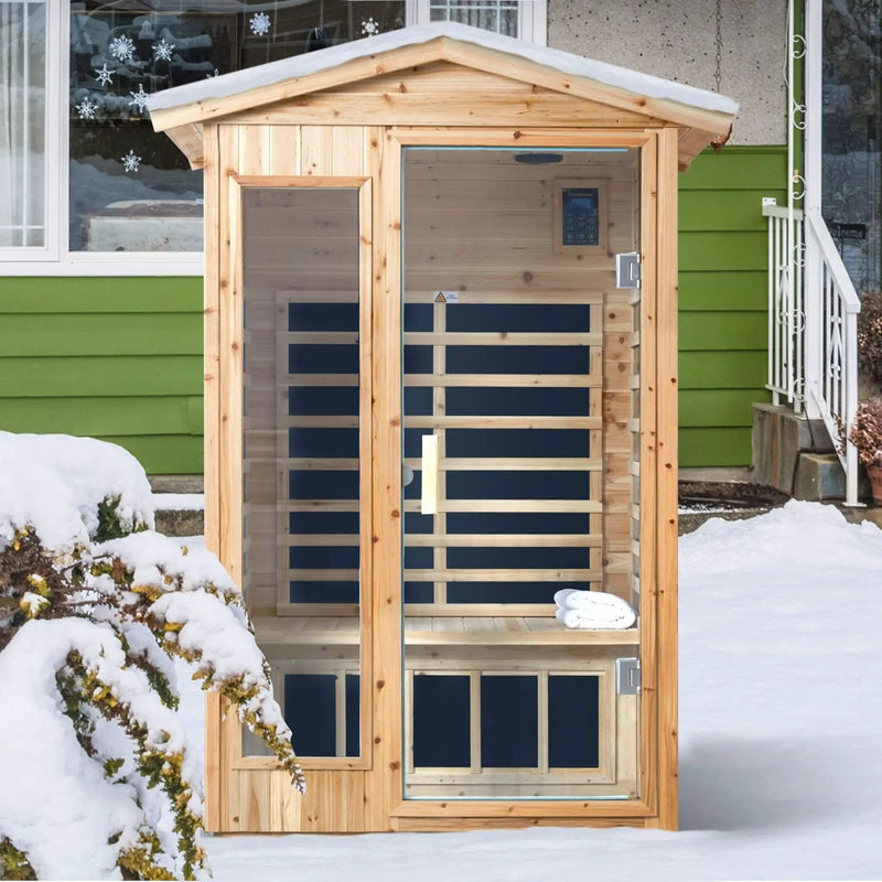 Thermora Vexa 2-Person Outdoor Infrared Sauna With Bluetooth Audio And LED Lighting (SAK28694) by SAKSBY WHOLESALE