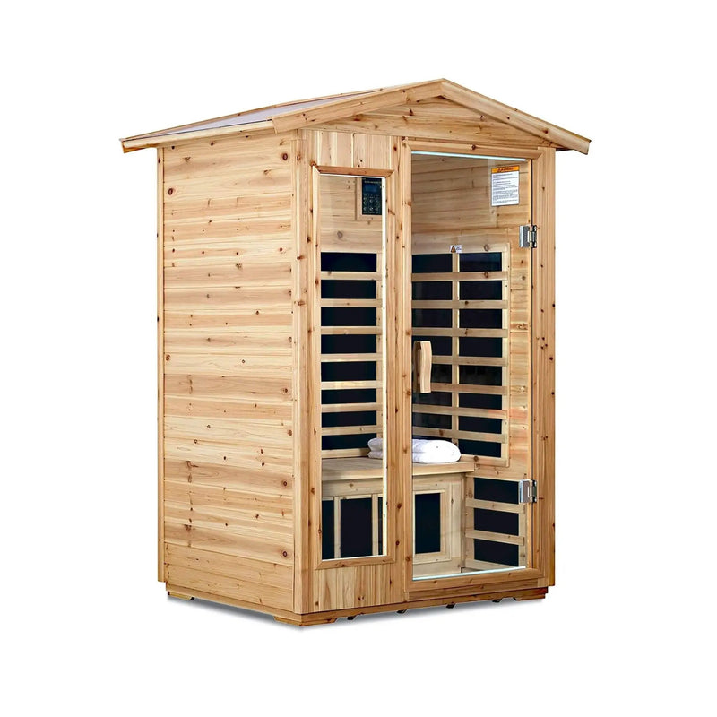 Thermora Vexa 2-Person Outdoor Infrared Sauna With Bluetooth Audio And LED Lighting (SAK28694) by SAKSBY WHOLESALE