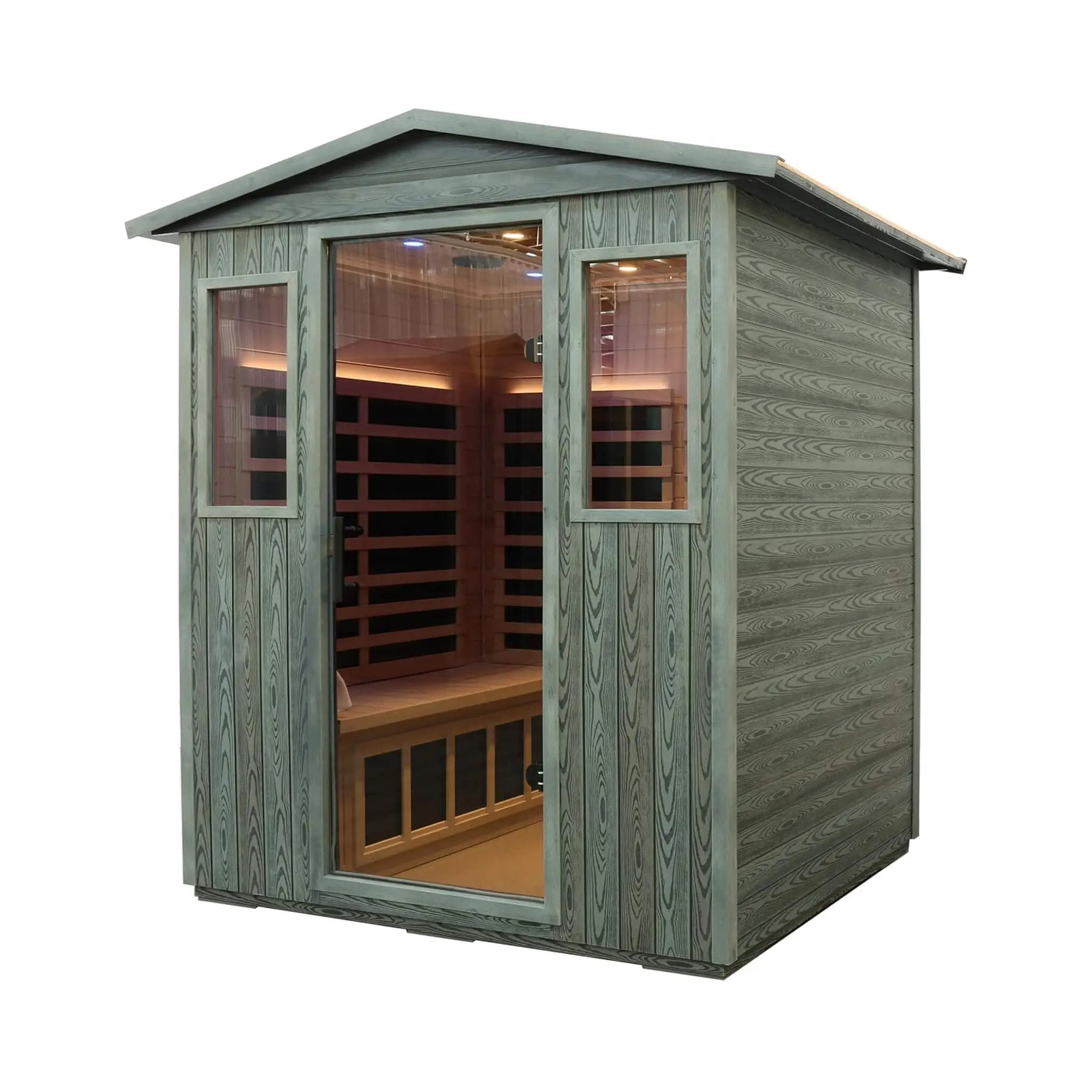 Thermora Eterna 4-Person Full-Spectrum Low EMF Carbonized Composite Infrared Sauna Room With Bluetooth Speakers (SAK70182) by SAKSBY WHOLESALE