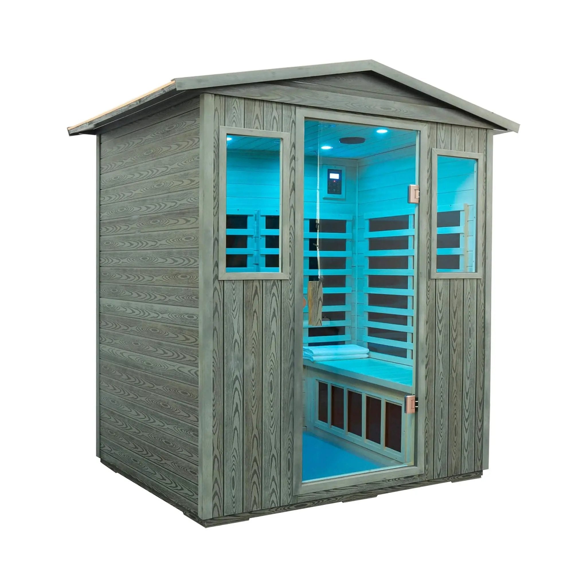 Thermora Eterna 4-Person Full-Spectrum Low EMF Carbonized Composite Infrared Sauna Room With Bluetooth Speakers (SAK70182) by SAKSBY WHOLESALE