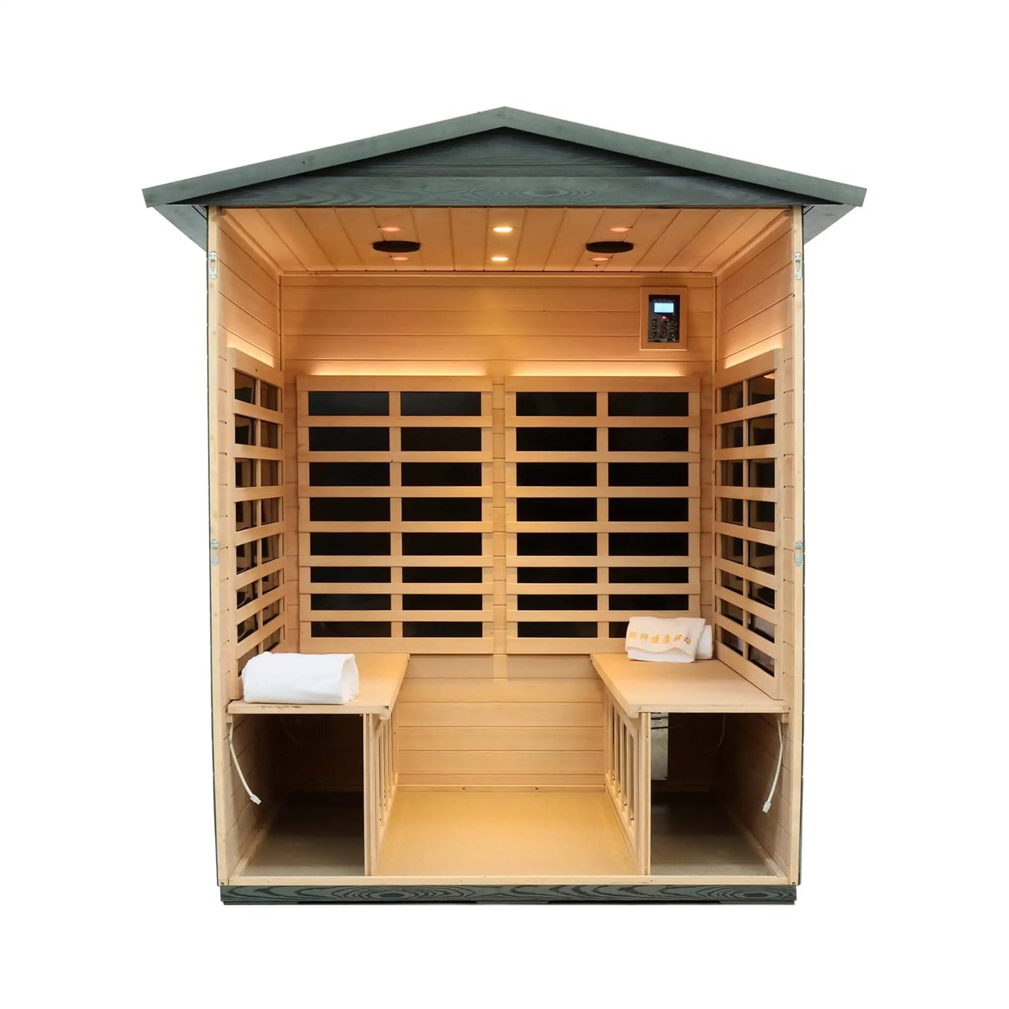 Thermora Eterna 4-Person Full-Spectrum Low EMF Carbonized Composite Infrared Sauna Room With Bluetooth Speakers (SAK70182) by SAKSBY WHOLESALE